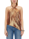 Rabanne Chainmail Asymmetric Top In Buff