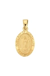 BEST SILVER 14K GOLD OUR LADY OF GUADALUPE MEDALLION PENDANT