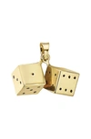 Best Silver 14k Gold 3d Dice Pendant In 2tone