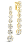 STERLING FOREVER LEANN GRADUATED CZ LINEAR DROP EARRINGS