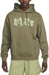 Nike Club+ Cotton Blend Hoodie In Medium Olive/ Black