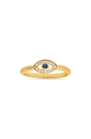 Queen Jewels Evil Eye Cz Ring In Gold