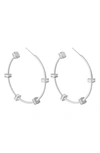 LIZA SCHWARTZ BRIDGET CZ STATION HOOP EARRINGS