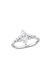 Delmar Sterling Silver Created Moissanite Ring In Silver