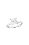 Delmar Sterling Silver Princess Cut Created Moissanite Engagement Ring In Silver