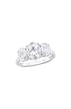 Delmar Sterling Silver Oval Cut Created Moissanite Engagement Ring In Silver