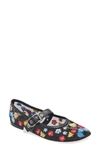 3.1 Phillip Lim Flowerworks Mesh Mary Jane Flat In Black Multi