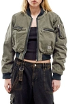 BDG URBAN OUTFITTERS ZIP POCKET CANVAS BOMBER JACKET