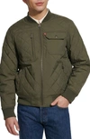 Levi's Men's Regular-fit Diamond-quilted Bomber Jacket In Olive