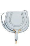 Chloé Black Leather Saddle Crossbody Bag For Women In Graceful Blue