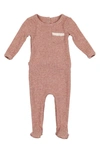 Maniere Pocket Ribbed Footie In Mauve