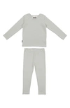 Maniere Stripe Stretch Cotton T-shirt & Pants Set In Sage
