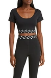 Nike Women's  Sportswear Essential Swoosh Short-sleeve Top In Black