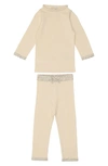 Maniere Manière Knit Top & Pants Set In Cream