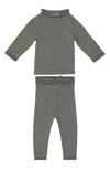 Maniere Kids' Manière Knit Top & Pants Set In Grey