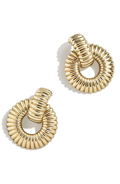 Baublebar Marigold Textured Link Drop Earrings In Gold Tone