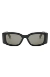 Celine Triomphe Acetate Rectangle Sunglasses In Black/gray Solid