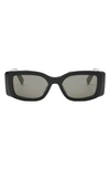 Celine Triomphe Acetate Rectangle Sunglasses In Shiny Black Smo