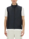 Aspesi Gilet Vernes Water-repellent Nylon Vest In Blue