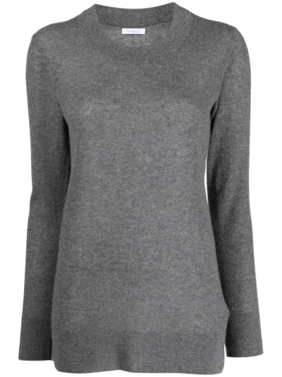 Malo Crew-neck Sweater With Mélange Effect In Grey