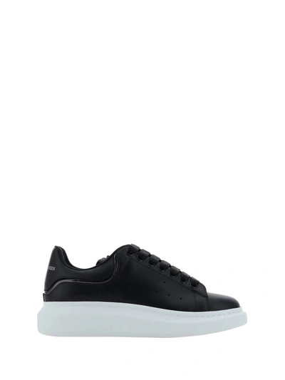 Alexander Mcqueen Black Sneakers With Embossed Logo On Tonal Stitching In Leather Man