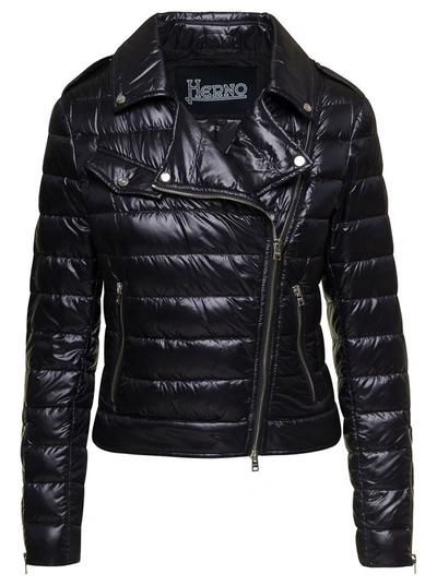 Herno Long-sleeve Padded Jacket In Black