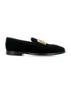 Dolce & Gabbana Dg Cotton Velvet Loafers In Black