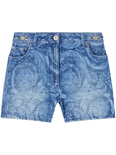 Versace Shorts In Medium Blue