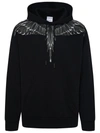 Marcelo Burlon County Of Milan Black Logo-print Pullover Hoodie In Black