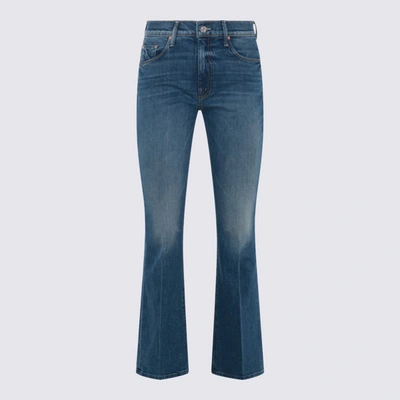 Mother Dark Blue Cotton Blend Jeans In Its A Small World