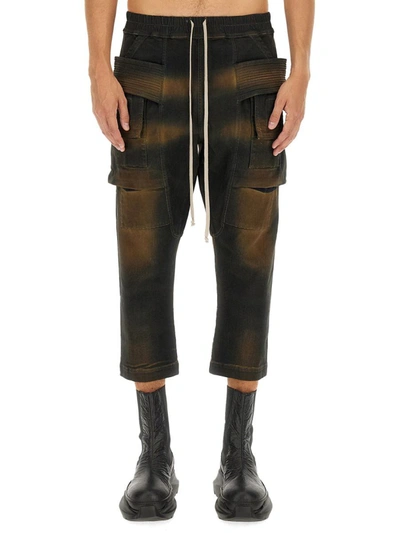 Rick Owens Drkshdw Drawstring Cargo Trousers In Multicolour