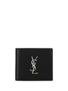 Saint Laurent Monogram Bi-fold Wallet East/west Design In Nero