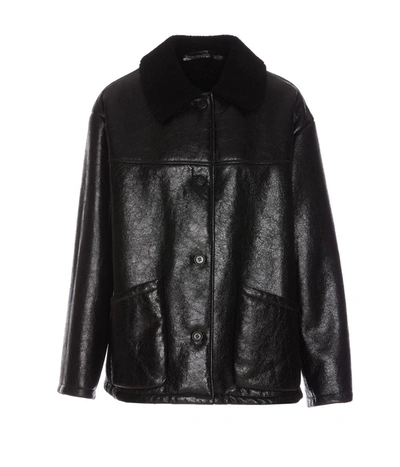 Salvatore Santoro Notched Leather Jacket In Black