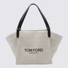 TOM FORD TOM FORD ROPE AND BLACK CANVAS AND LEATHER TOTE BAG