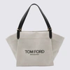 Tom Ford Small Canvas Tote Bag In Rope/black