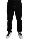 DOLCE & GABBANA DOLCE & GABBANA ELEGANT BLACK COTTON BLEND JOGGER MEN'S PANTS