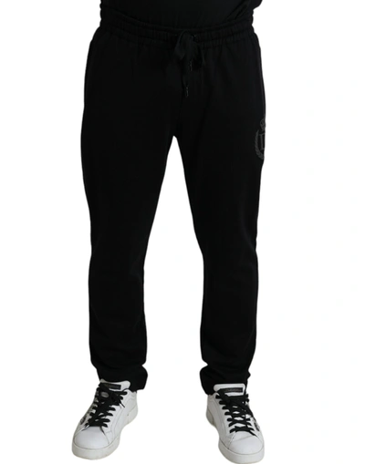Dolce & Gabbana Black Dg Logo Skinny Jogger Sweatpants Trousers