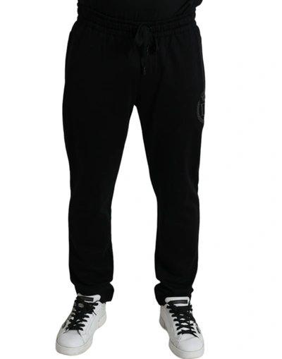 Dolce & Gabbana Black Dg Logo Skinny Jogger Sweatpants Pants