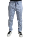 Dolce & Gabbana Light Blue Cotton Stretch Jogger Pants In Light Blue