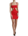Dolce & Gabbana Red Cutout Nylon Sheath Sleeveless Mini Dress In Red