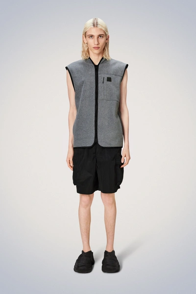 Rains Durban Fleece Vest In Dark Grey Melange