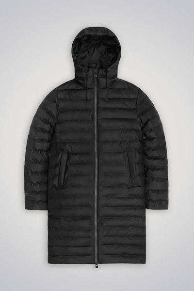 Rains Lohja Longer Puffer Jacket In Black