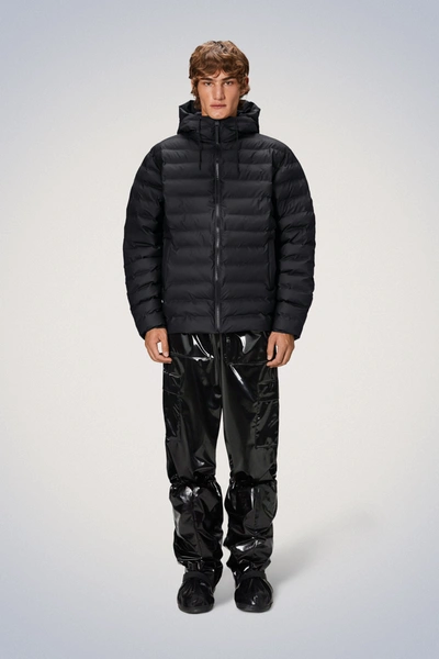 Rains Lohja Quilted Rubberised Jacket In 01 Black