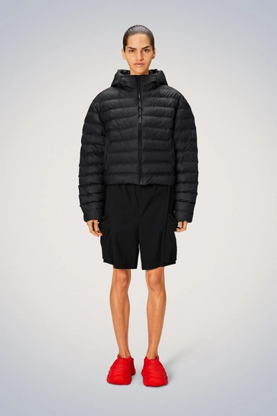 Rains Lohja Short Puffer Jacket In Black