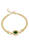 Savvy Cie Jewels Lab Created Emerald Bracelet In Yellow