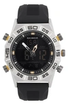I TOUCH ROCAWEAR ANALOG & DIGITAL SILICONE STRAP WATCH, 46MM CASE