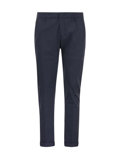 Dondup Slim Gaubert Trousers In Poplin In Blue