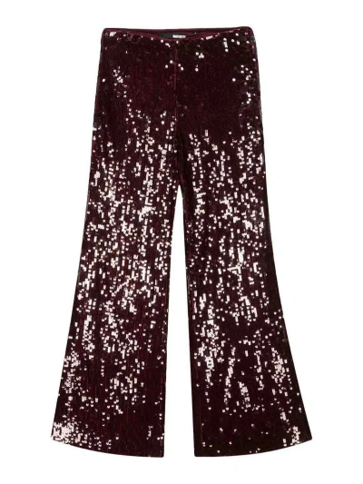 Rotate Birger Christensen Rotate Sequins Low Waist Pants Clothing In Red