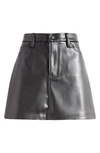 GOOD AMERICAN FAUX LEATHER MINISKIRT