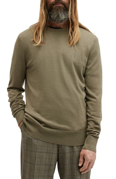 Allsaints Mode Slim Fit Wool Sweater In Avo Green